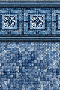 Latham Diamond Bordered Liner Vintage Mosaic with Blue Mosaic