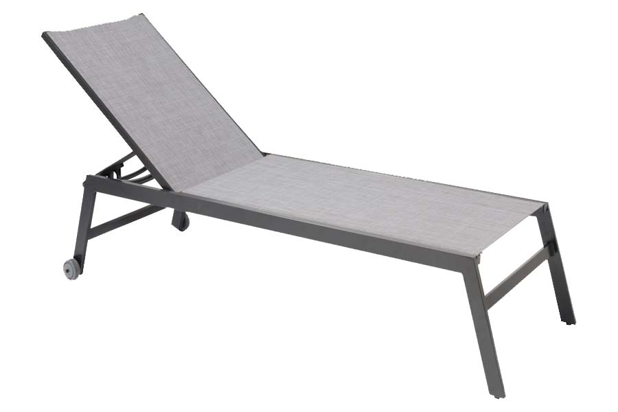 Light Grey Chaise Lounge with Wheels