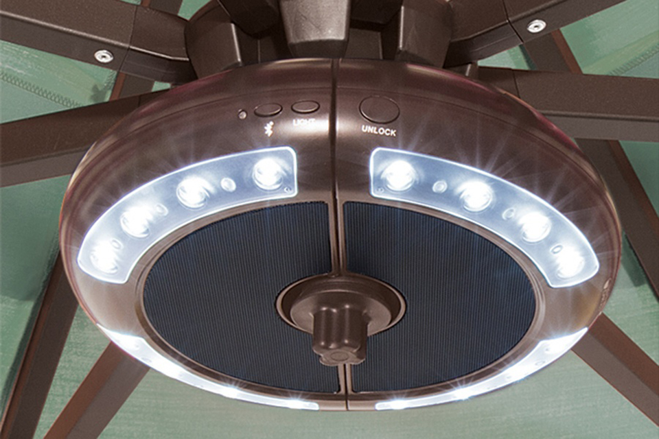 Bronze Luna Bluetooth Umbrella Speaker Patio Accessories Patio