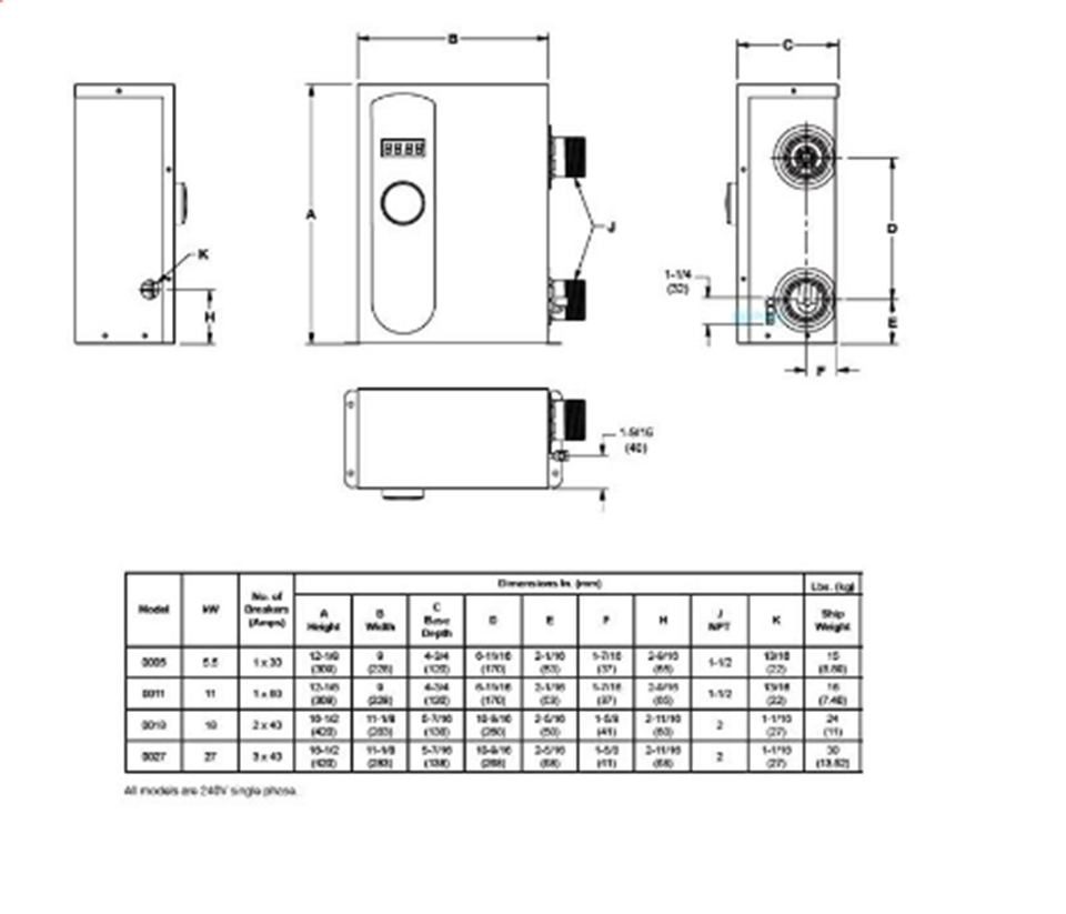 Raypak Electric Heater - Electric Heaters - Pioneer Family Pools