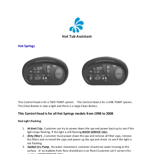 Hot Tub Troubleshooting Guide
